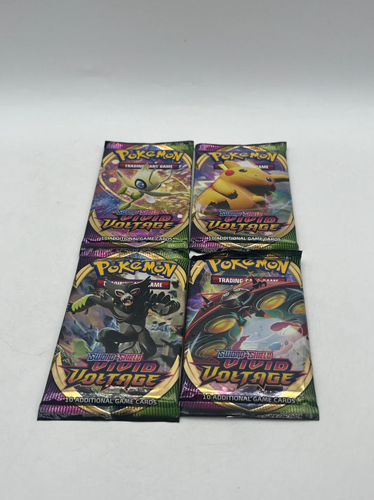 Pokemon TCG Sword & Shield Vivid Voltage Art Set 4 Booster Packs FRENLY BRICKS - Open 7 Days