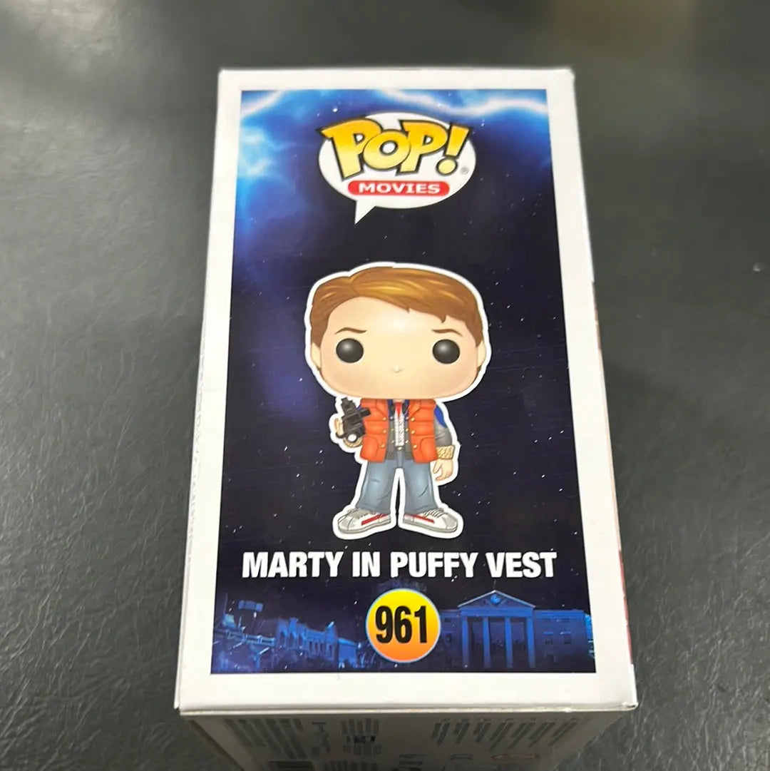 Funko Pop Back To The Future MARTY IN PUFFY VEST #961 FRENLY BRICKS - Open 7 Days