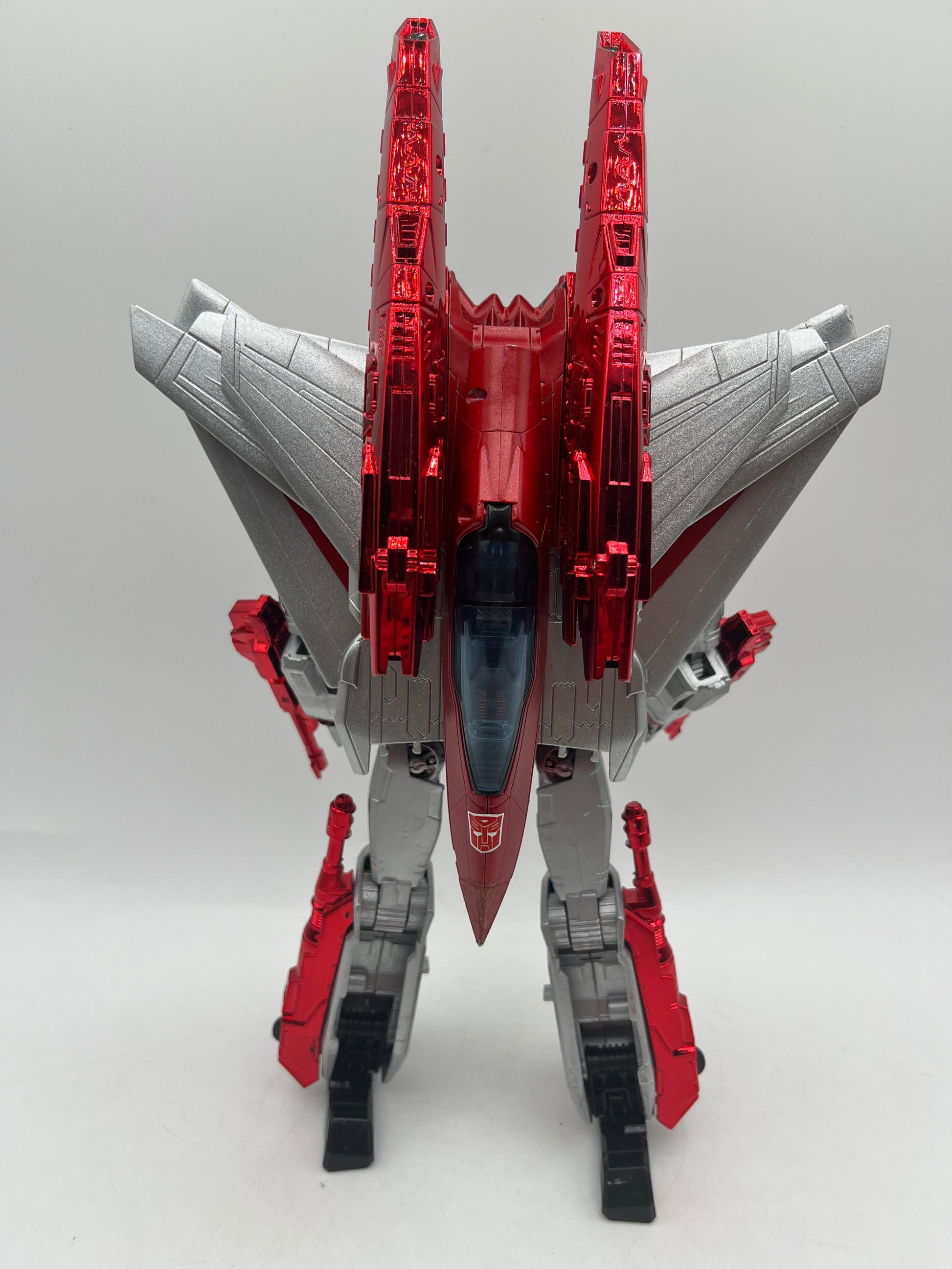 Transformers Generations Leader Class Jetfire Custom Painted Silver & Red Chrome FRENLY BRICKS - Open 7 Days
