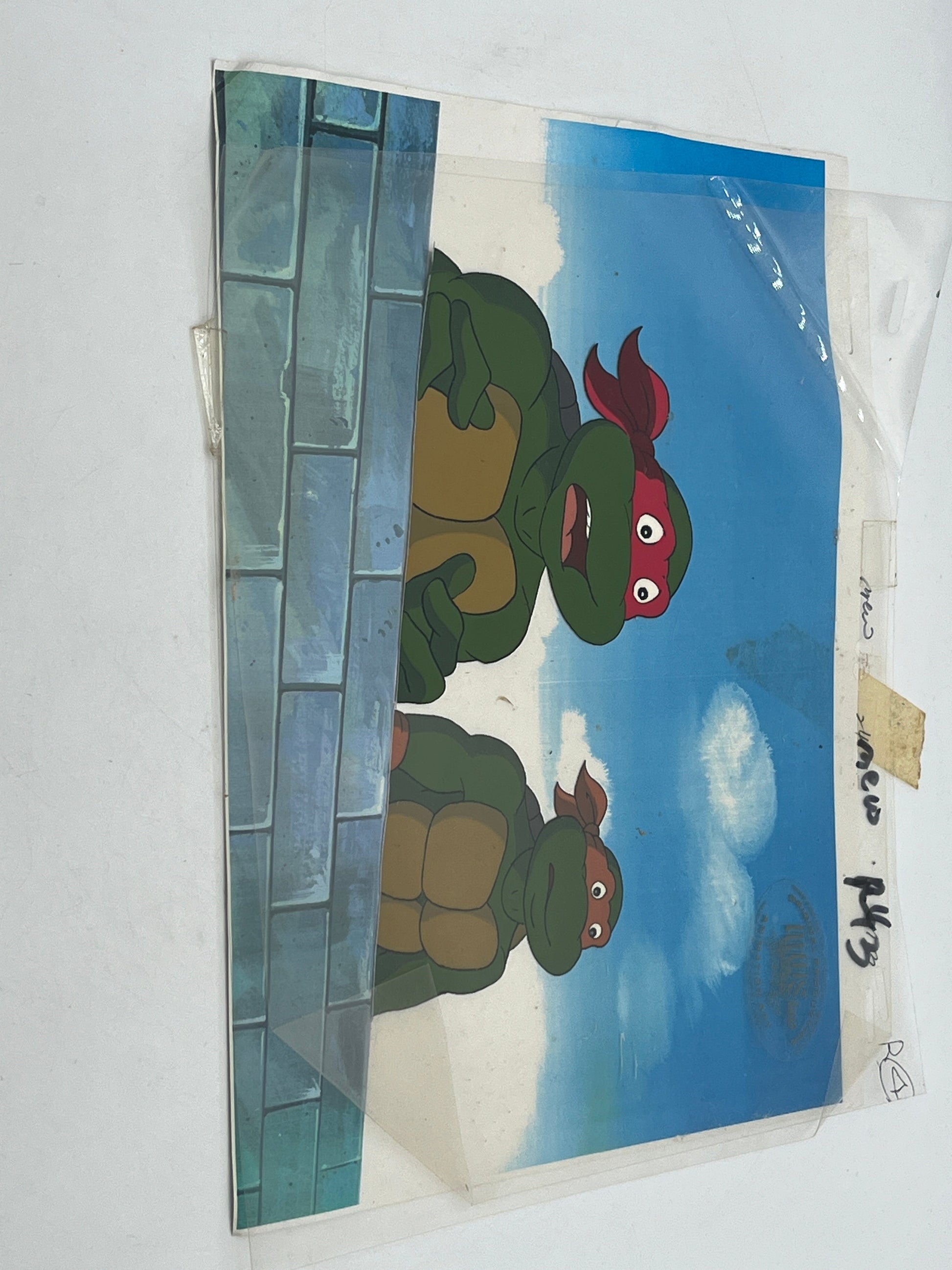 1987 Animation’s Production Cel - TMNT - “Raphael & Michelangelo” Hand Painted FRENLY BRICKS - Open 7 Days