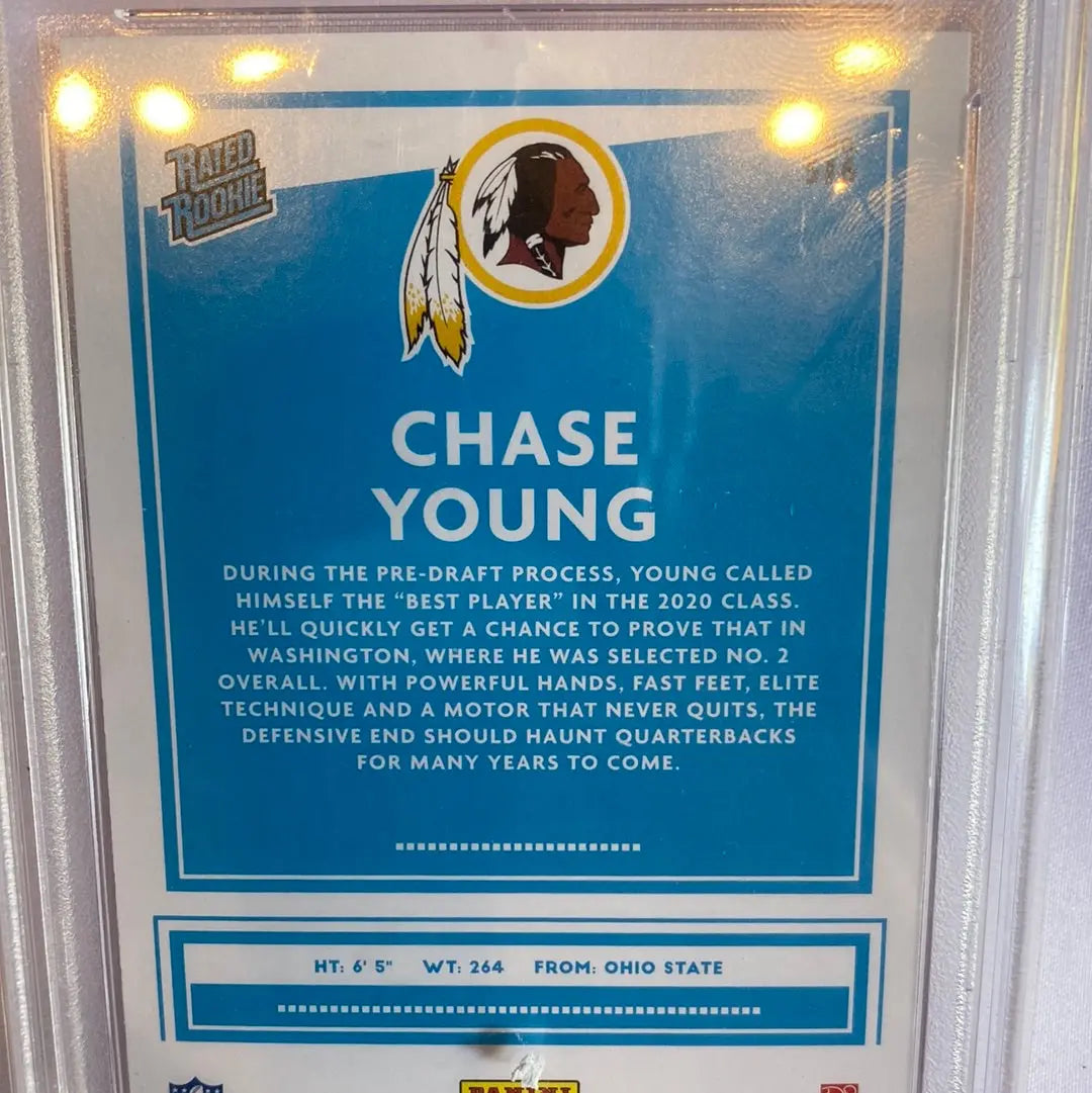 PSA 9 MINT 2020 DONRUSS CHASE YOUNG RED PRESS PROOF #316 NFL Rookie - FRENLY BRICKS - Open 7 Days