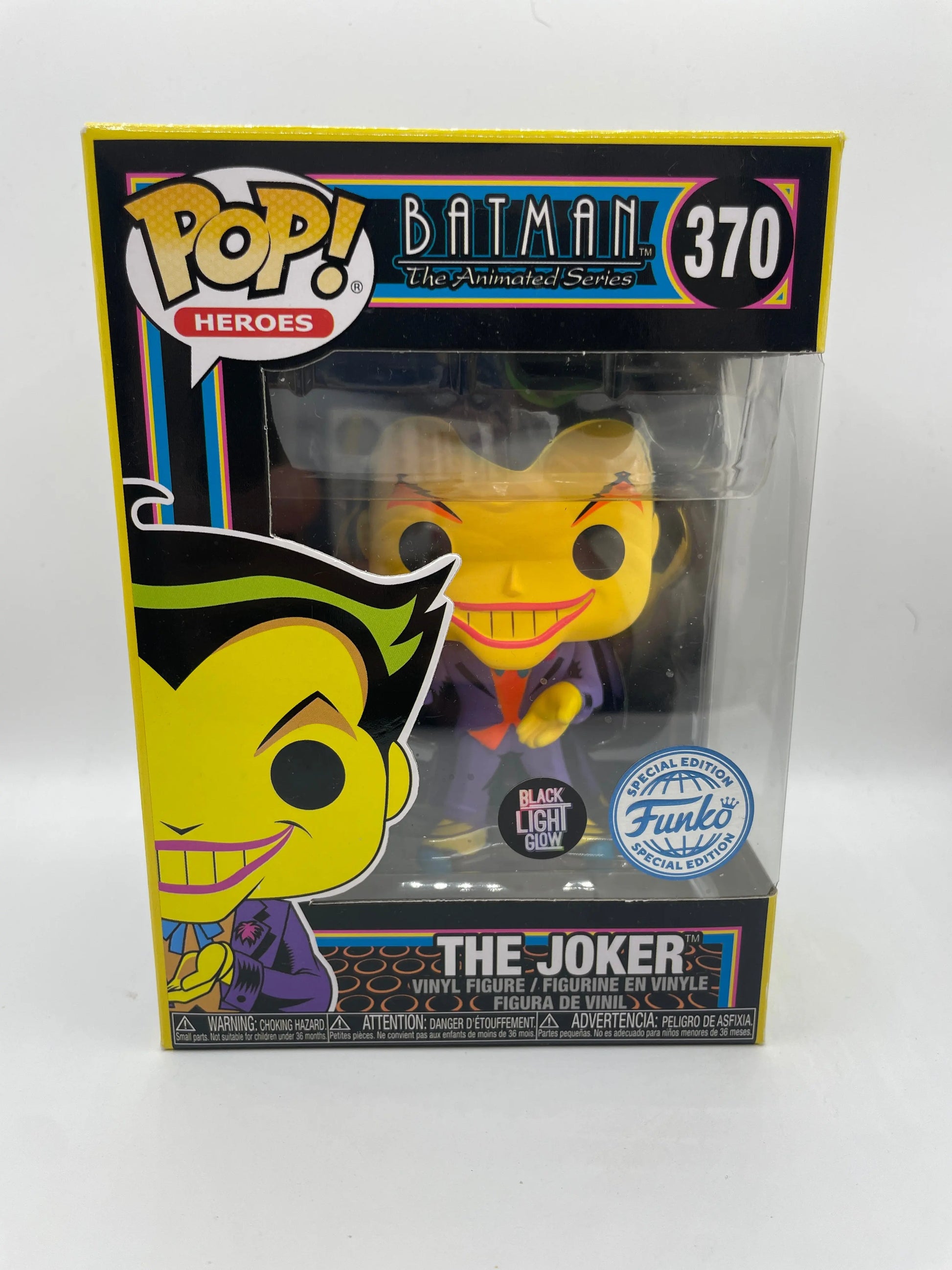 Funko POP! DC Batman The Animated Series #370 The Joker (Black Light) - New FRENLY BRICKS - Open 7 Days