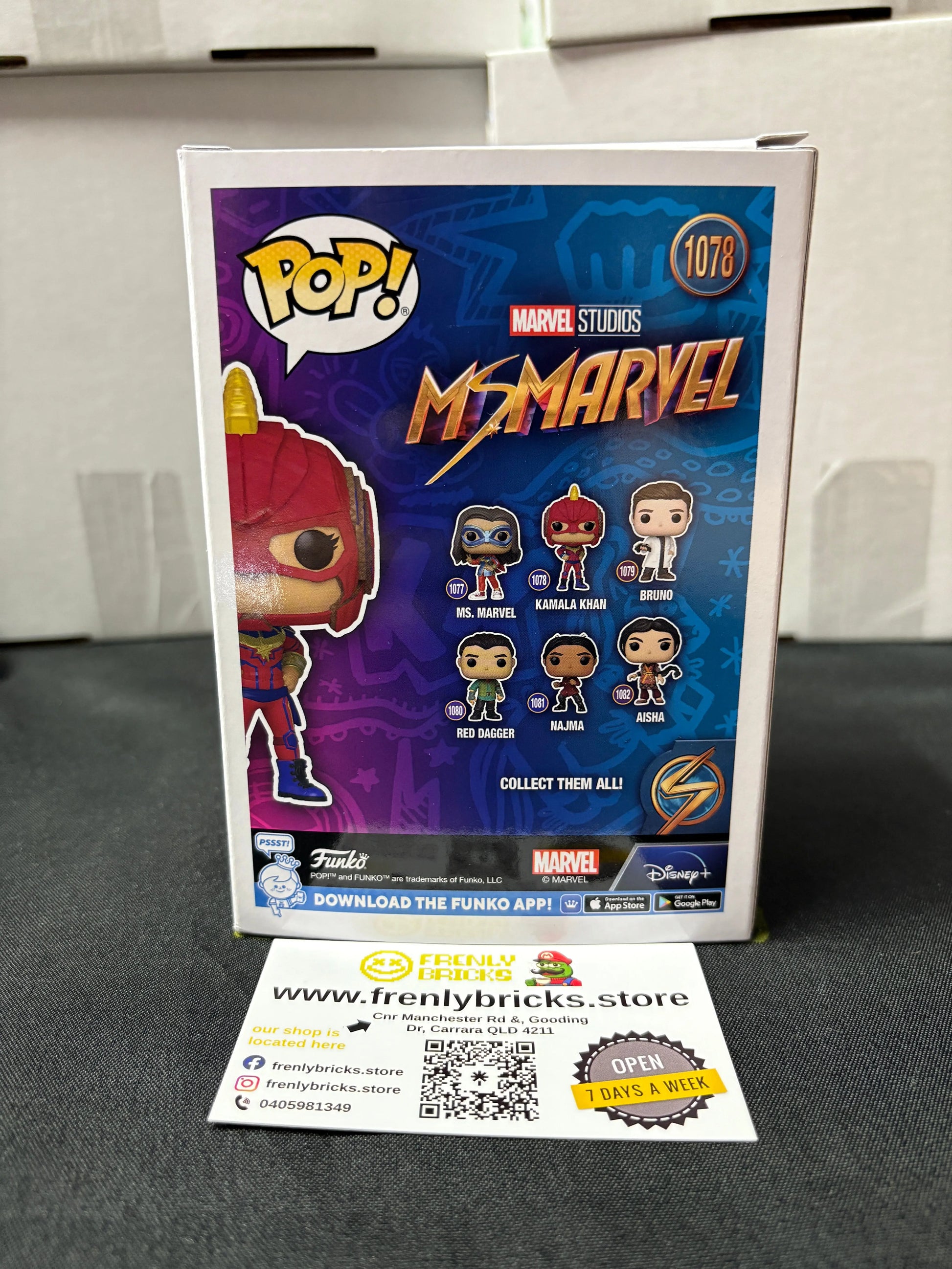 FUNKO Pop Vinyl Kamala Khan #1078 FRENLY BRICKS - Open 7 Days