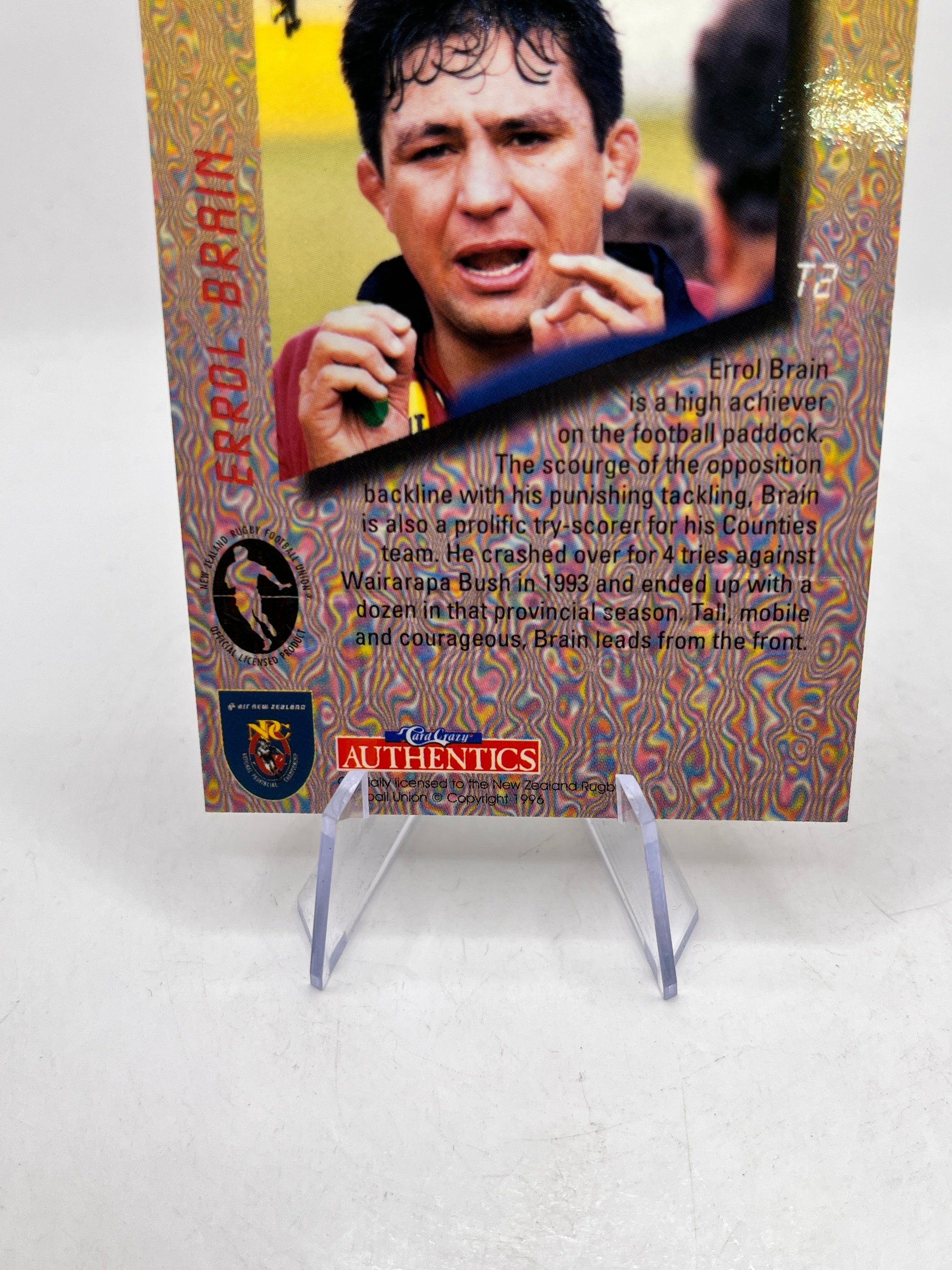 Errol Brain 1996 - Terminator - NZ Rugby Union - Carr Crazy Authentics FRENLY BRICKS - Open 7 Days