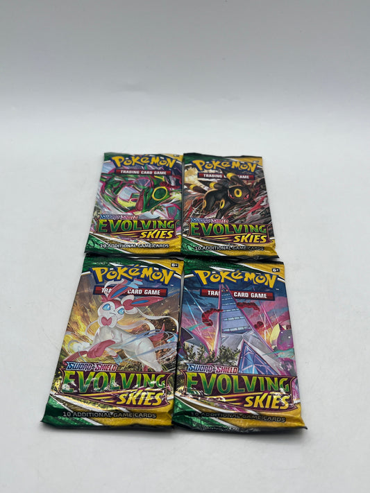 4 x Pokemon Evolving Skies Booster Packs Art Set FRENLY BRICKS - Open 7 Days