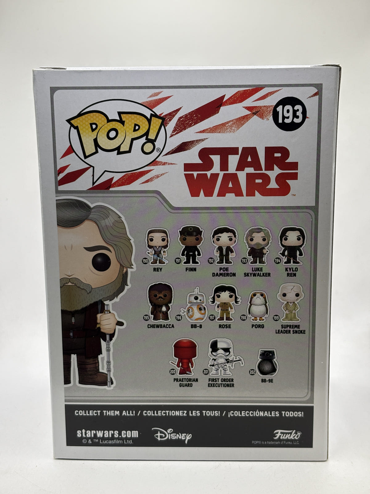 Funko POP! Star Wars #193 Luke Skywalker Bobble-Head - Box DMG — back image 3