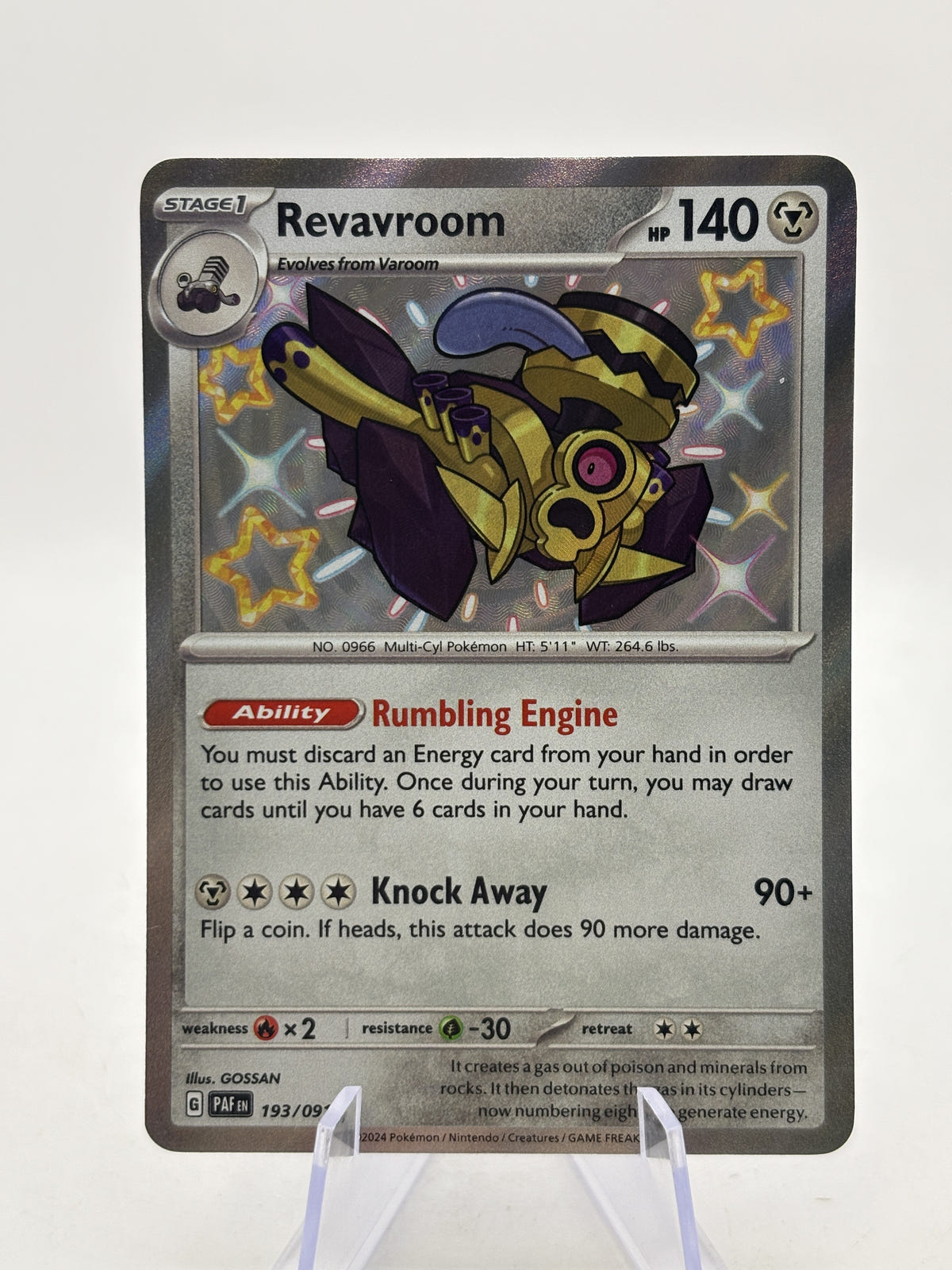 Revavroom 193/091 Shiny Rare Paldean Fates Pokémon TCG (NM) — front image 1