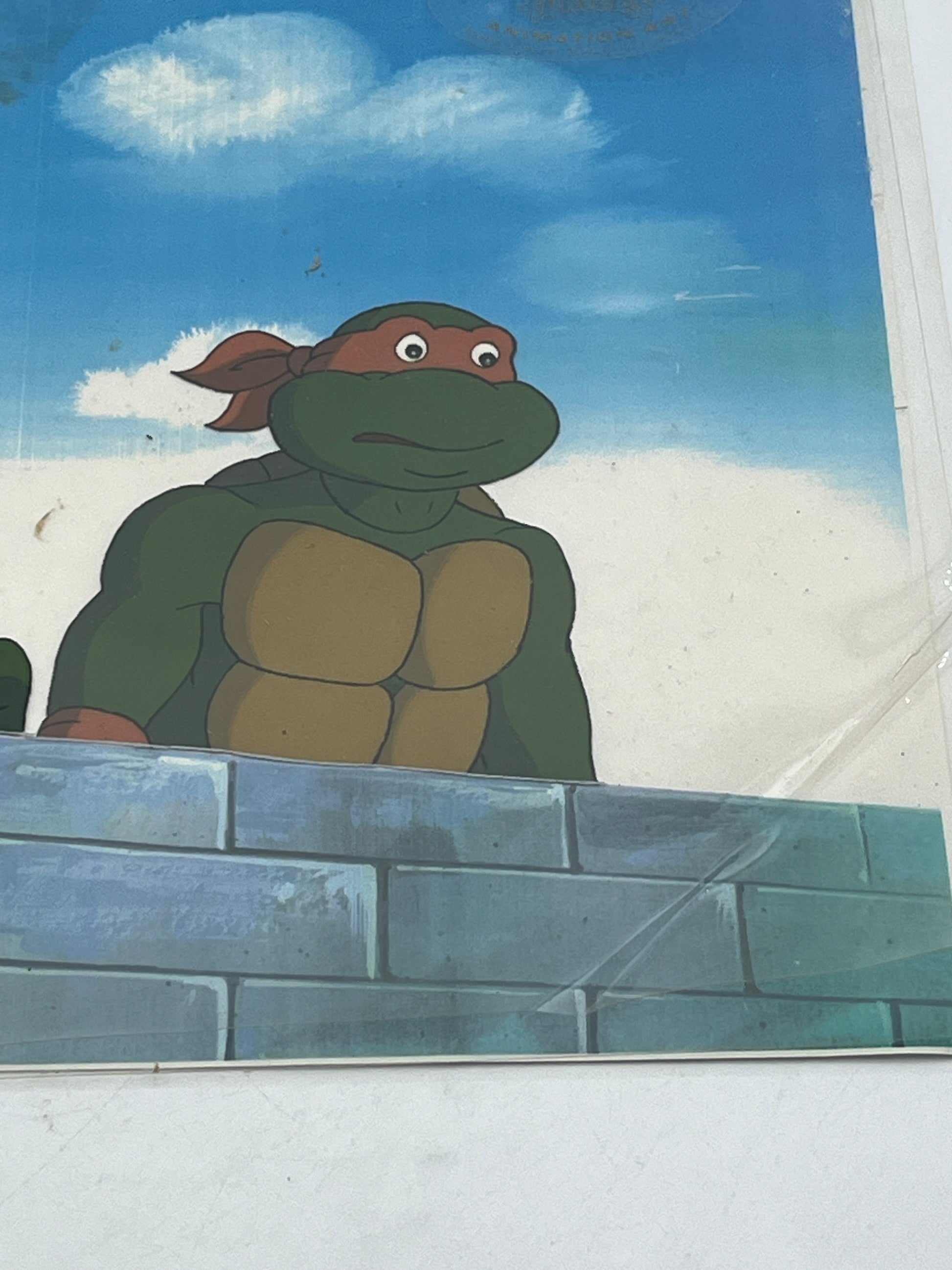 1987 Animation’s Production Cel - TMNT - “Raphael & Michelangelo” Hand Painted FRENLY BRICKS - Open 7 Days
