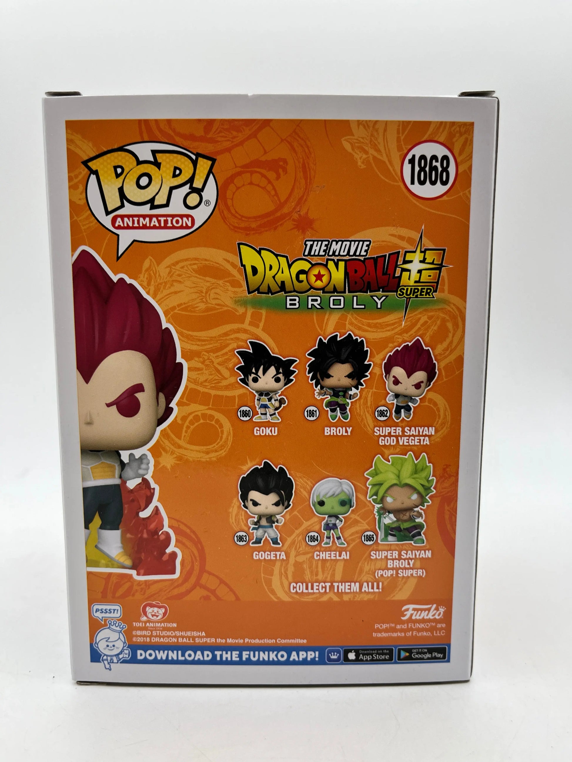 Funko POP! Animation DragonBall Super Broly - Super Saiyan God Vegeta #1868 Special Edition FRENLY BRICKS - Open 7 Days