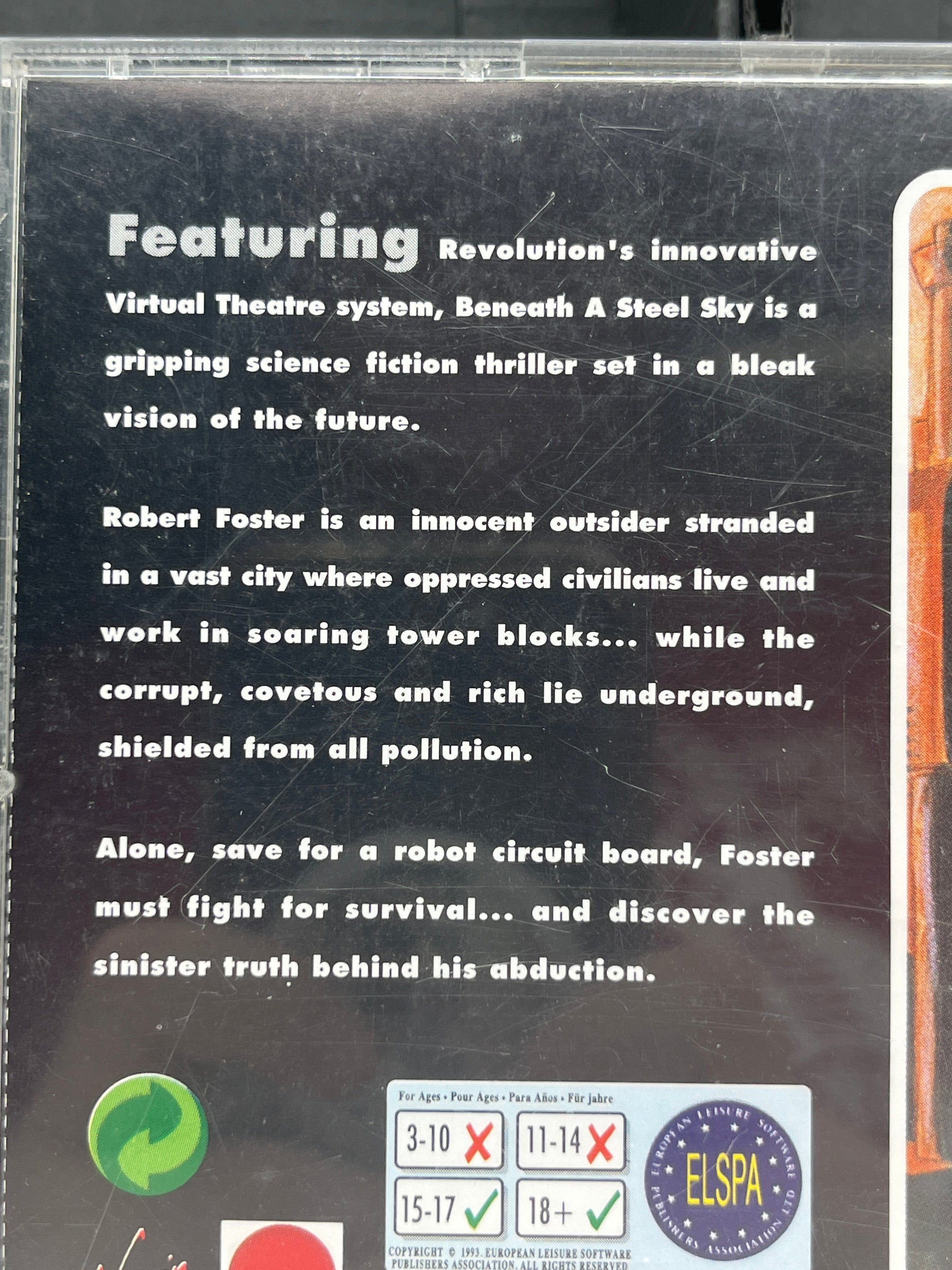 “Beneath A Steel Sky” PC CD-ROM Game Big Box Edition Vintage +combinedshipping FRENLY BRICKS - Open 7 Days