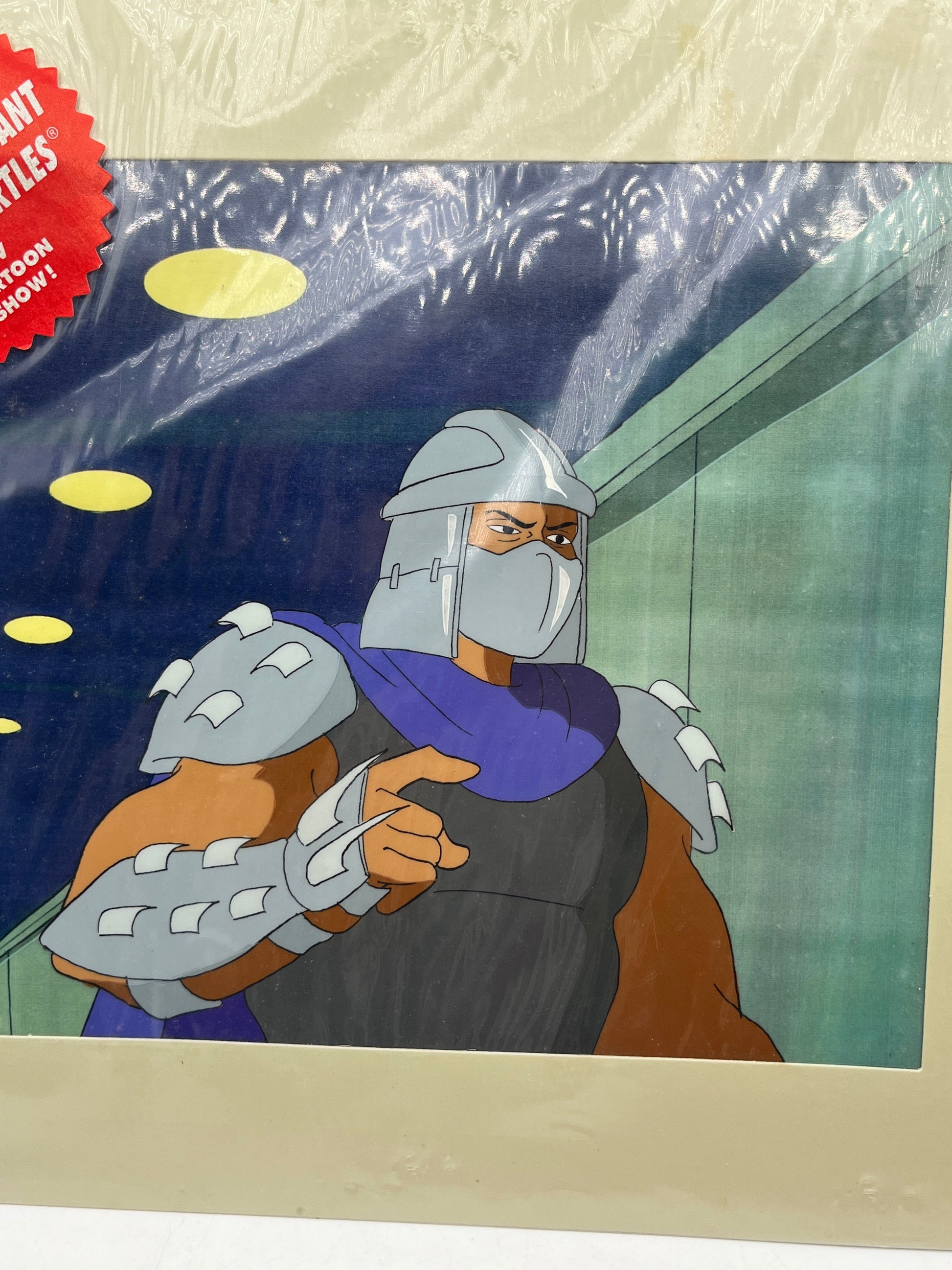 Teenage Mutant Ninja Turtles, Animation Production Cel MWS (1991) W/COA Shredder FRENLY BRICKS - Open 7 Days