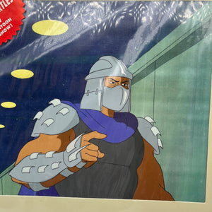 Teenage Mutant Ninja Turtles, Animation Production Cel MWS (1991) W/COA Shredder FRENLY BRICKS - Open 7 Days
