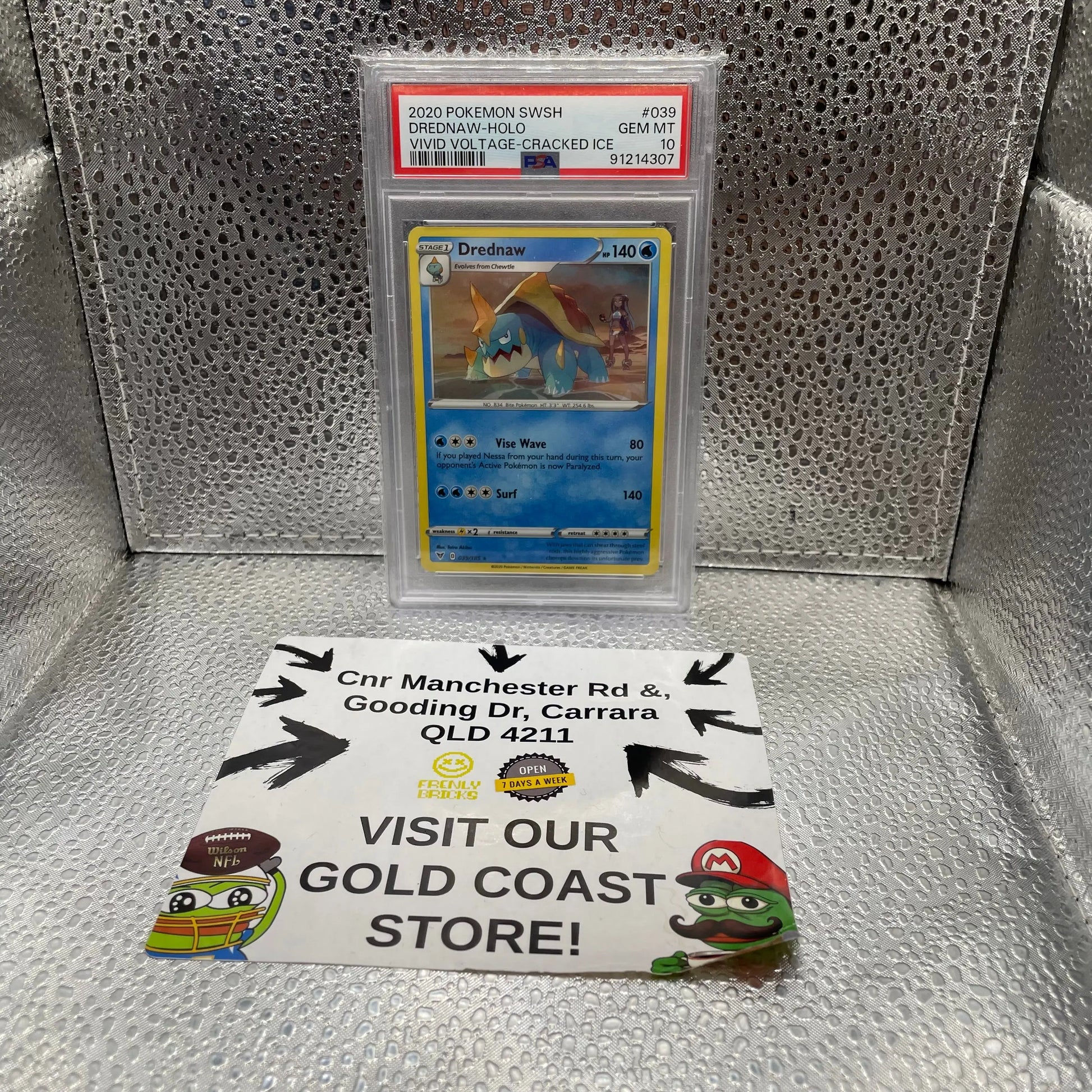 Drednaw Holo 2020 Pokémon TCG Swish Vivid Voltage Cracked Ice PSA 10 GEM MT FRENLY BRICKS - Open 7 Days