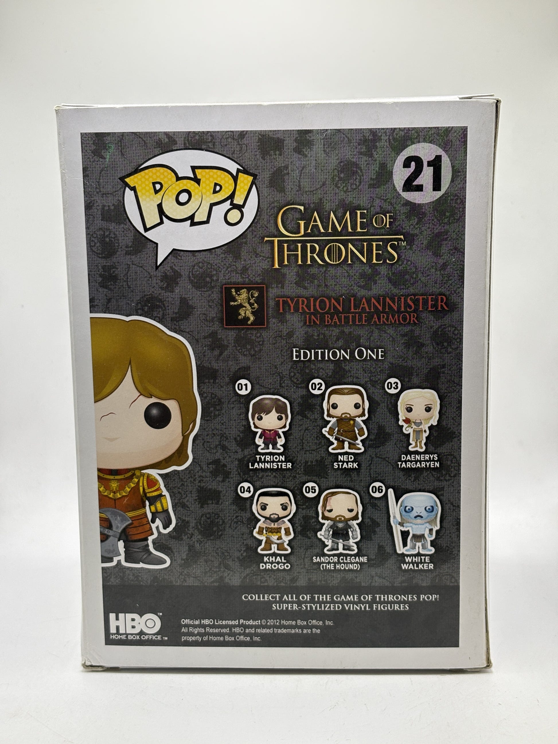 Funko POP! Game of Thrones #21 Tyrion Lannister in Battle Armor Vinyl Figure - Box DMG — back image 3