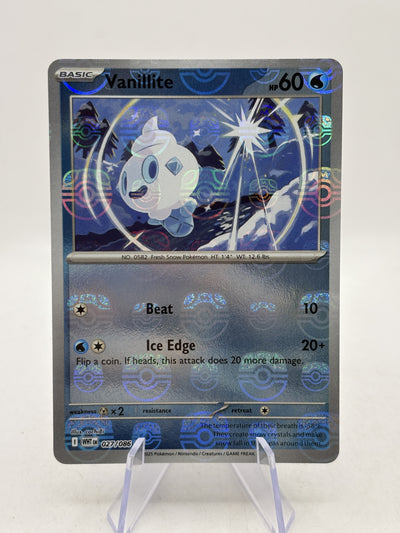 Vanillite 027/086 Master Ball Reverse Holo White Flare Pokémon TCG (NM) — front