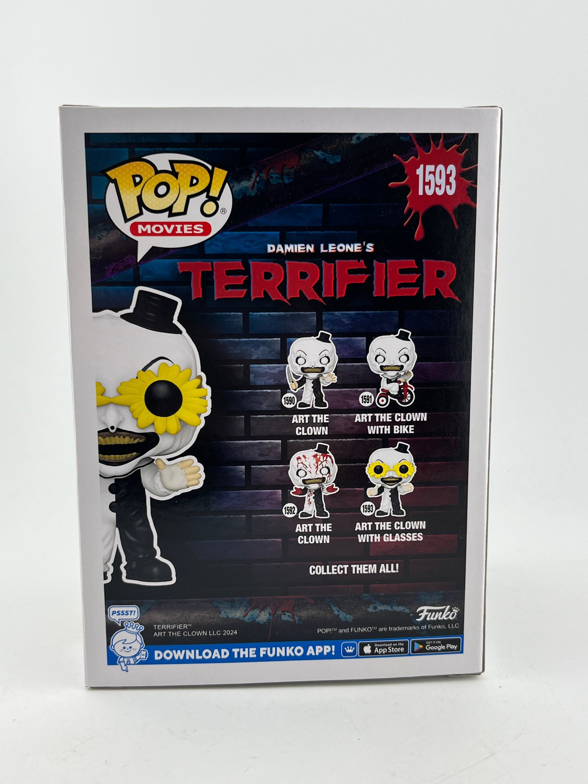 Funko POP! Movies Terrifier - Art The Clown With Glasses #1593 - Vinyl Collectable FRENLY BRICKS - Open 7 Days