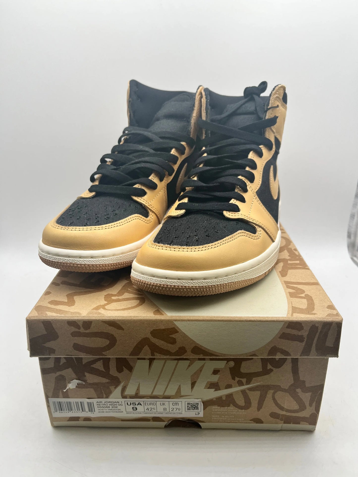 Air Jordan 1 Retro High OG “Heirloom” Vachetta Tan Blk (555088-202) Size UK 8 - New Condition FRENLY BRICKS - Open 7 Days