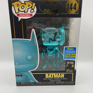 Funko POP! DC Comics - #144 Batman Teal Chrome Figure 80 Years SDCC Exclusive - New FRENLY BRICKS - Open 7 Days