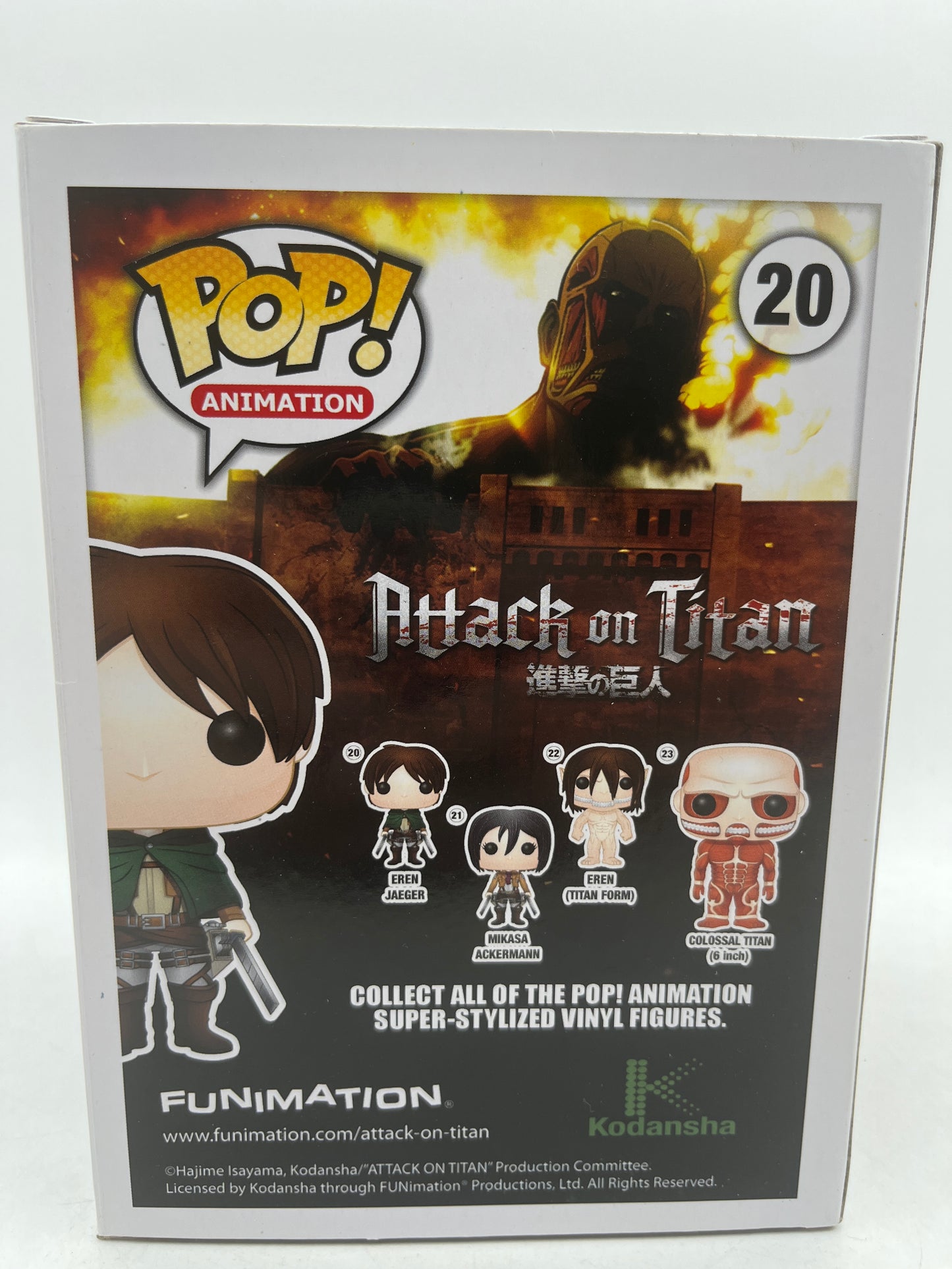 Funko Pop Anime Attack on Titan Eren Jaeger #20 Black & White Vinyl Figure