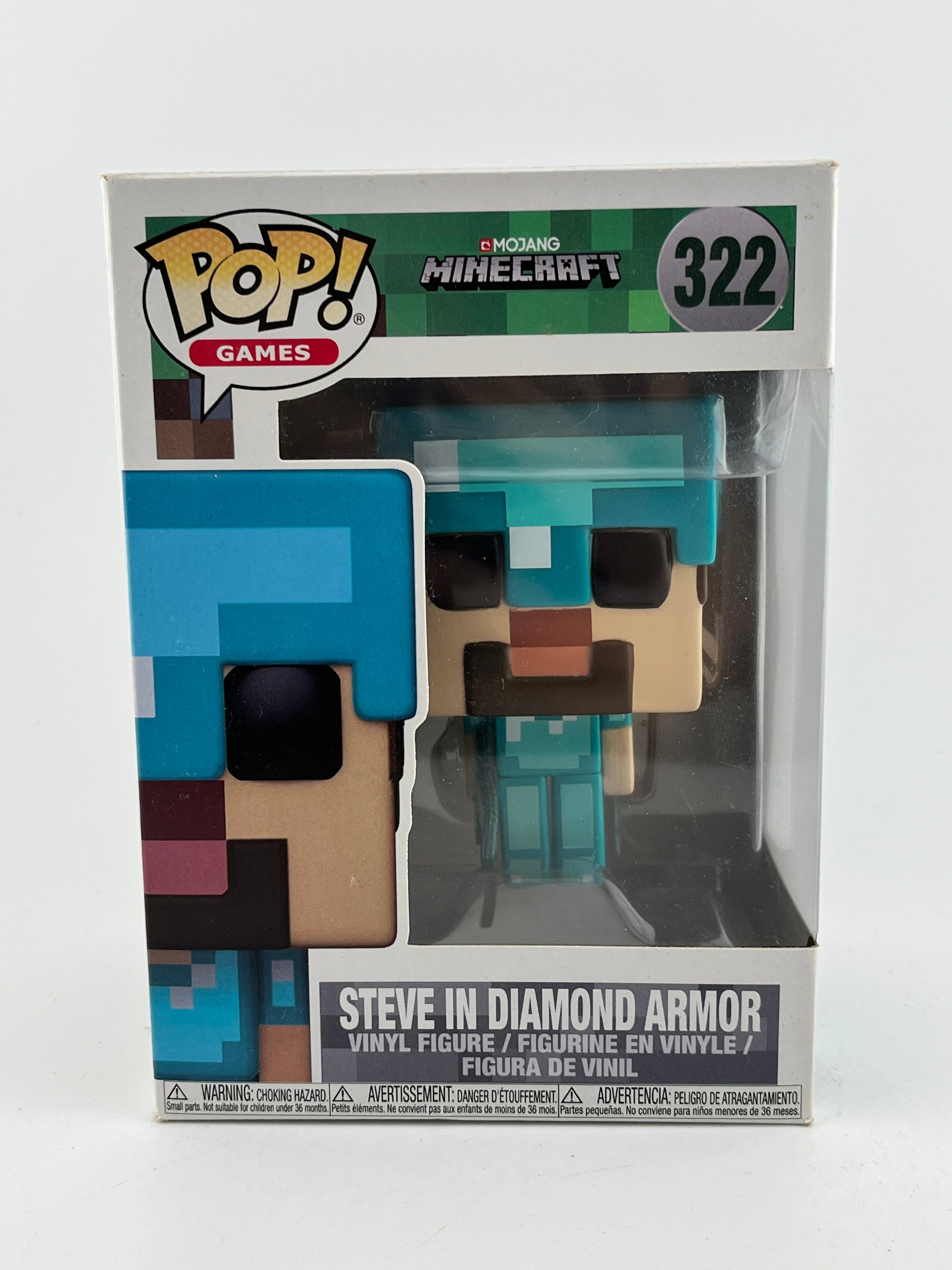 Funko POP! Games Mojang Minecraft - Steve In Diamond Armor #322 - Vinyl Collectable FRENLY BRICKS - Open 7 Days