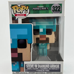 Funko POP! Games Mojang Minecraft - Steve In Diamond Armor #322 - Vinyl Collectable FRENLY BRICKS - Open 7 Days