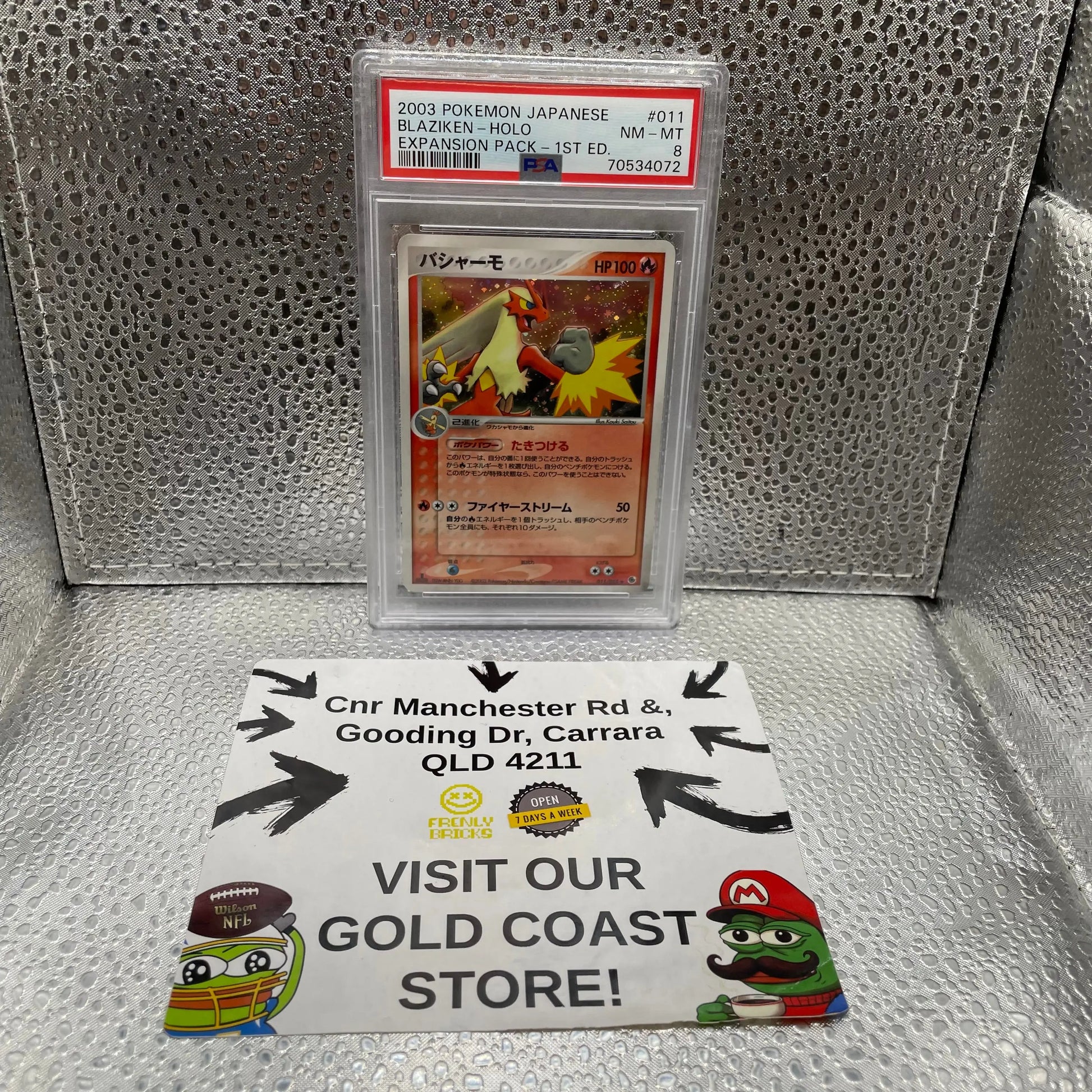 2003 Pokémon Blaziken HOLO Expansion Pack 1st Edition PSA 8 NM-MT FRENLY BRICKS - Open 7 Days