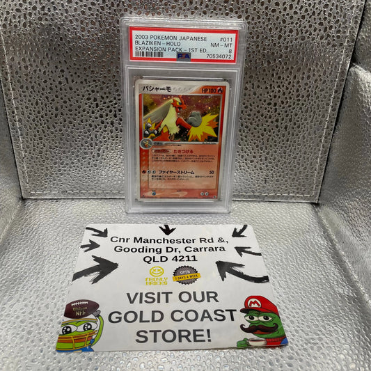 2003 Pokémon Blaziken HOLO Expansion Pack 1st Edition PSA 8 NM-MT FRENLY BRICKS - Open 7 Days