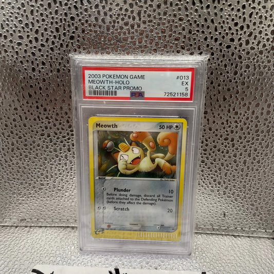 Meowth Holo 2003 Black Star Promo PSA 5 Pokémon TCG GRADED SLAB FRENLY BRICKS - Open 7 Days