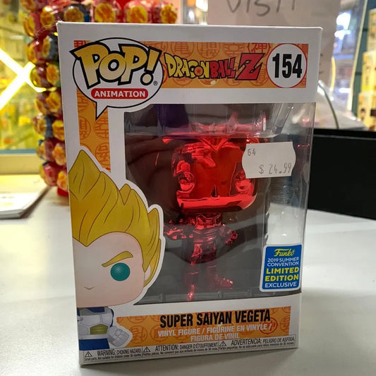 Dragon Ball Z Vegeta Red Chrome 154 Pop Vinyl Funko SDCC 2019 Exclusive ComicCon FRENLY BRICKS - Open 7 Days