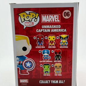 Funko POP! Marvel - Unmasked Captain America #06 - 2014 Exclusive FRENLY BRICKS - Open 7 Days