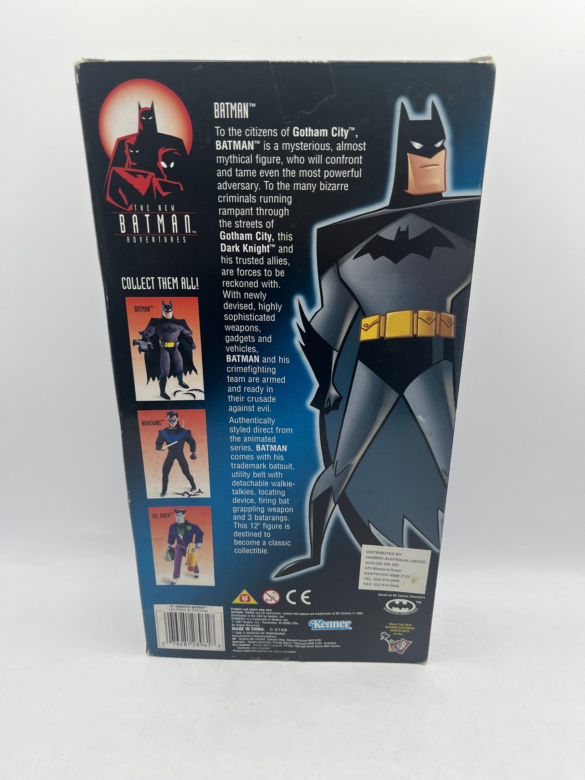 1997 Kenner The New Batman Adventures - 12" BATMAN with Firing Batarang FRENLY BRICKS - Open 7 Days