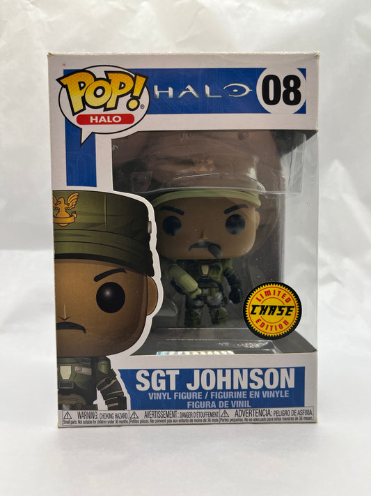 Funko POP! Halo - Halo Sgt Johnson #08 - Limited Chase Edition FRENLY BRICKS - Open 7 Days