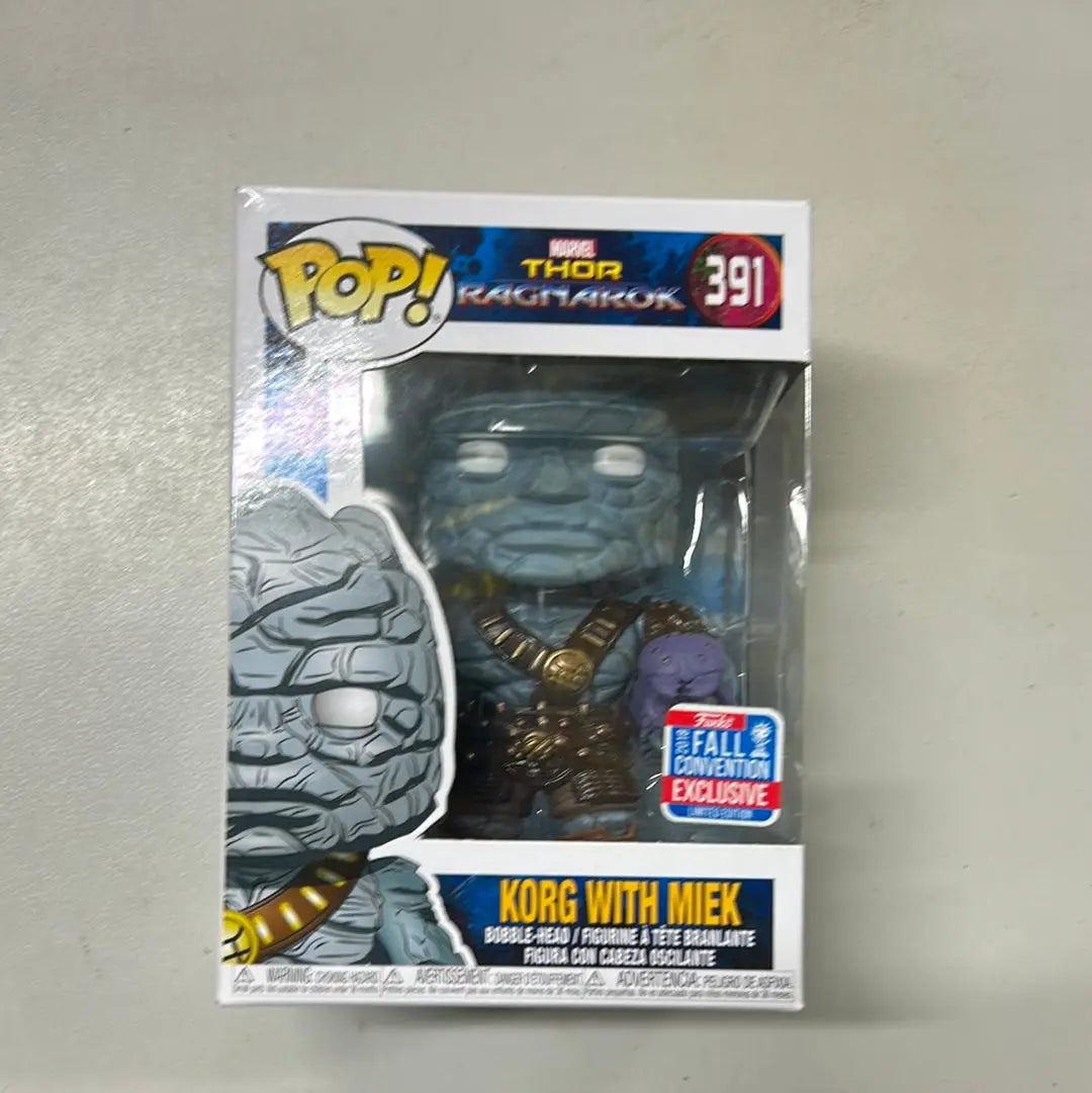 Pop Vinyl #391 Marvel Korg With Miek FRENLY BRICKS - Open 7 Days