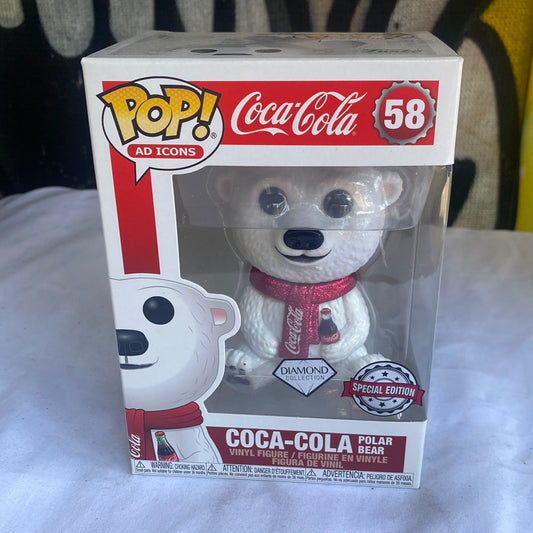 Funko POP! Coca-Cola polar bear  #58 Diamond Collection FRENLY BRICKS - Open 7 Days