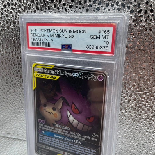 PSA 10 Gengar & Mimikyu GX 165/181 Alt Art Team Up FA GEM MINT Sun and Moon 2019 FRENLY BRICKS - Open 7 Days