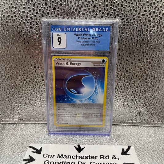 Wash Energy Water Pokemon 2020 Vivid Voltage 165/185 Reverse Holo CGC 9 FRENLY BRICKS - Open 7 Days