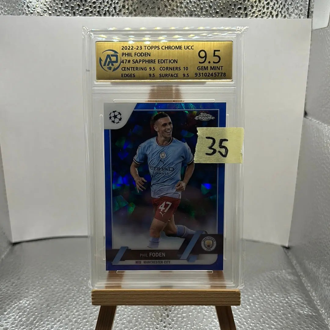 Phil Foden Topps Chrome UCC Sapphire Edition AP 9.5 - FRENLY BRICKS - Open 7 Days