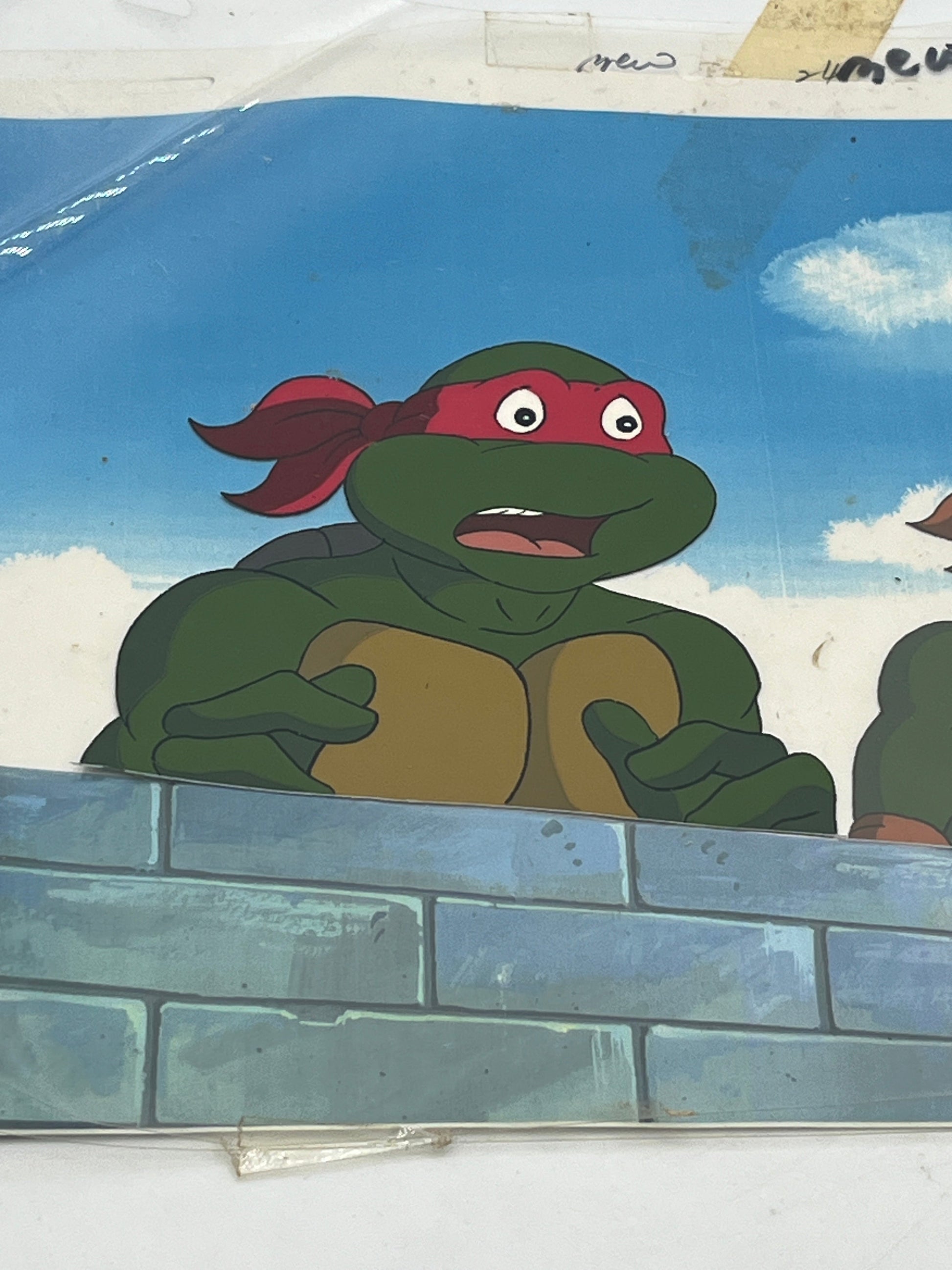 1987 Animation’s Production Cel - TMNT - “Raphael & Michelangelo” Hand Painted FRENLY BRICKS - Open 7 Days