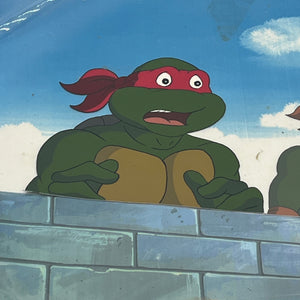 1987 Animation’s Production Cel - TMNT - “Raphael & Michelangelo” Hand Painted FRENLY BRICKS - Open 7 Days