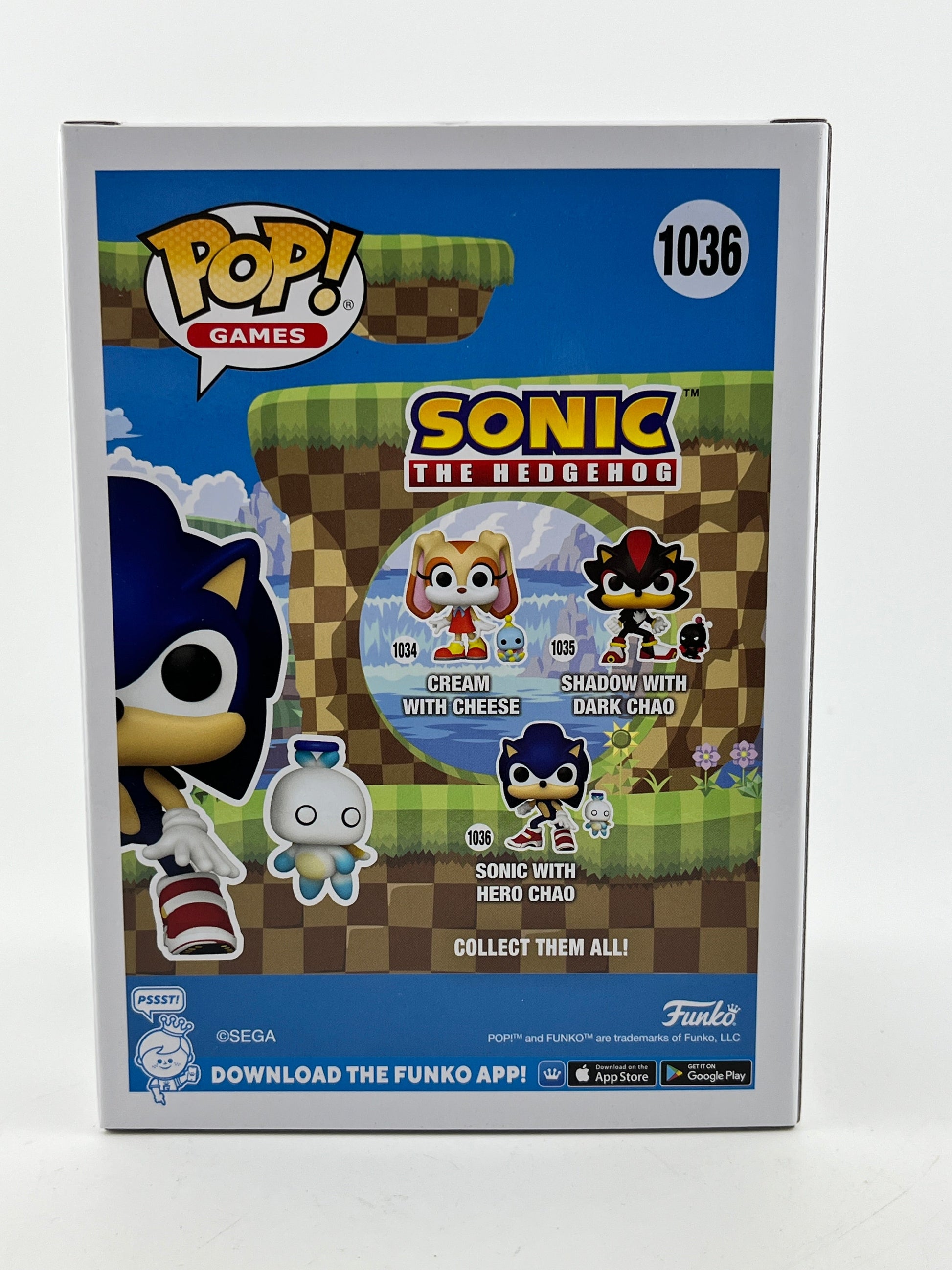 Funko POP! Games Sonic The Hedgehog - Sonic With Hero Chao #1036 - Vinyl Collectable FRENLY BRICKS - Open 7 Days