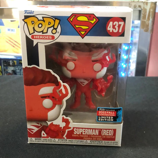 Funko POP! Vinyl Superman #437 Red Superman 2022 Fall Convention Limited Edition FRENLY BRICKS - Open 7 Days