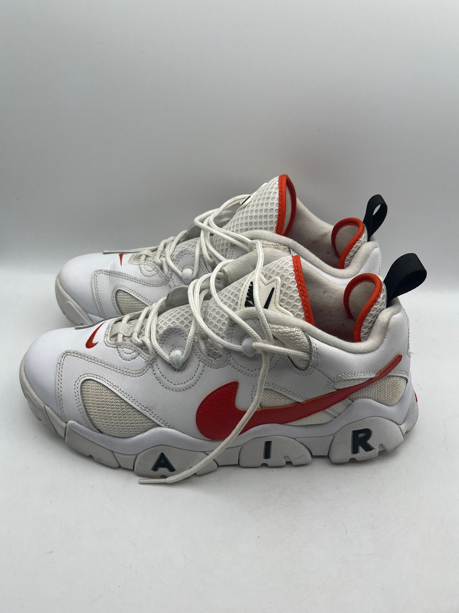 Nike Air Barrage Low Rucker Park Size 12 USED ORANGE/WHITE FRENLY BRICKS - Open 7 Days