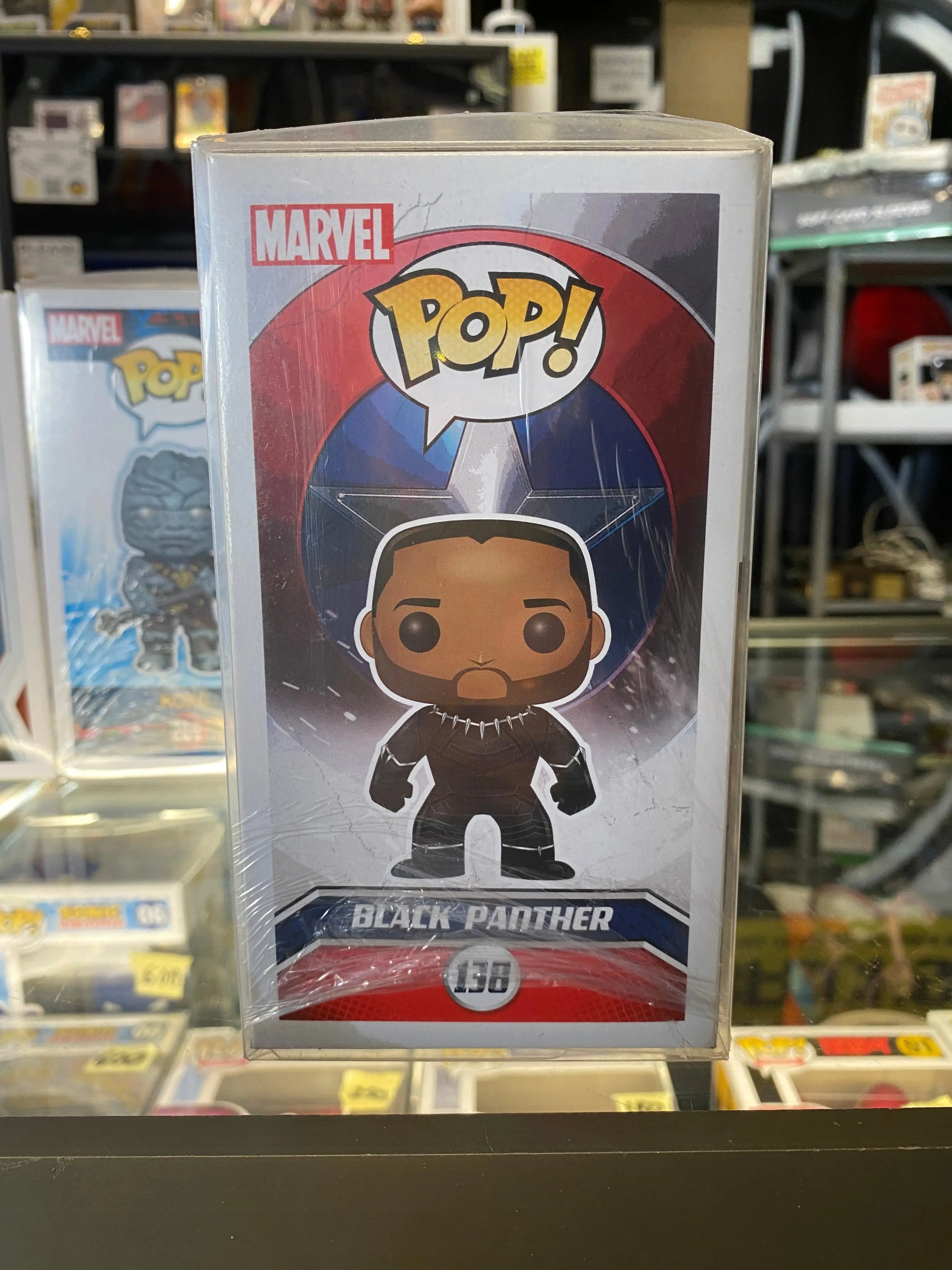 Funko POP! Marvel civil war captain America #138 Black panther (unmasked) FRENLY BRICKS - Open 7 Days