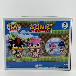 Funko POP! Games Sonic The Hedgehog - Shadow & Amy (2 pack) - Flocked Special Edition FRENLY BRICKS - Open 7 Days
