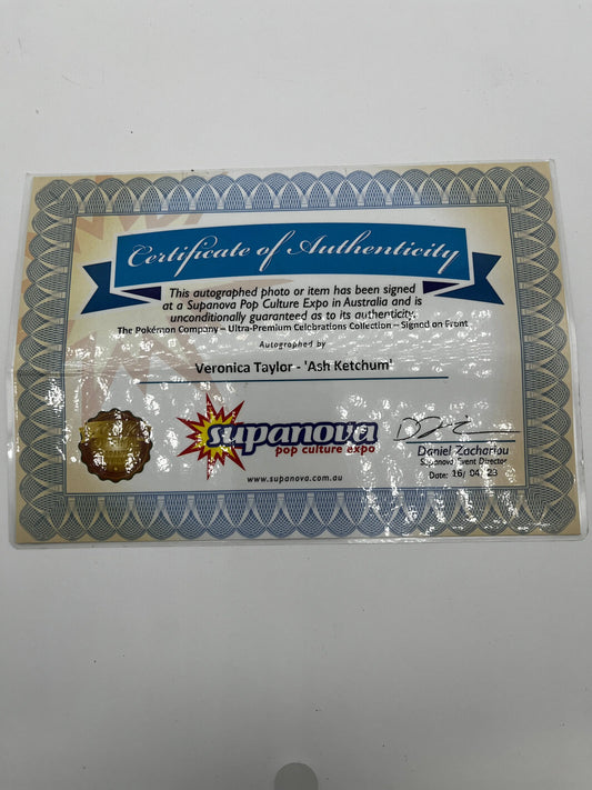 Pokémon Celebrations Ultra Premium Collection Signed Veronica Taylor -Ash Ketchum **Check Description** FRENLY BRICKS - Open 7 Days