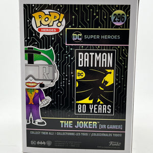 Funko POP! Heroes Batman 80th Anniversary - The Joker (VR Gamer) #296 - Chase FRENLY BRICKS - Open 7 Days