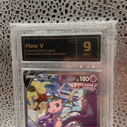 TCG 9 Graded Slab - Mew V 251/264 SWSH Fusion Strike - Pokemon TCG FRENLY BRICKS - Open 7 Days