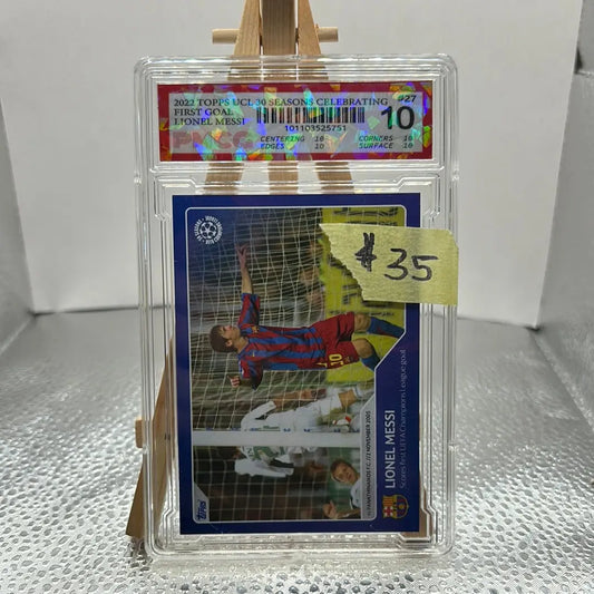 Lionel Messi 2022 Topps UCL 30 Seasons Celebrsting First Goal PMCG 10 FRENLY BRICKS