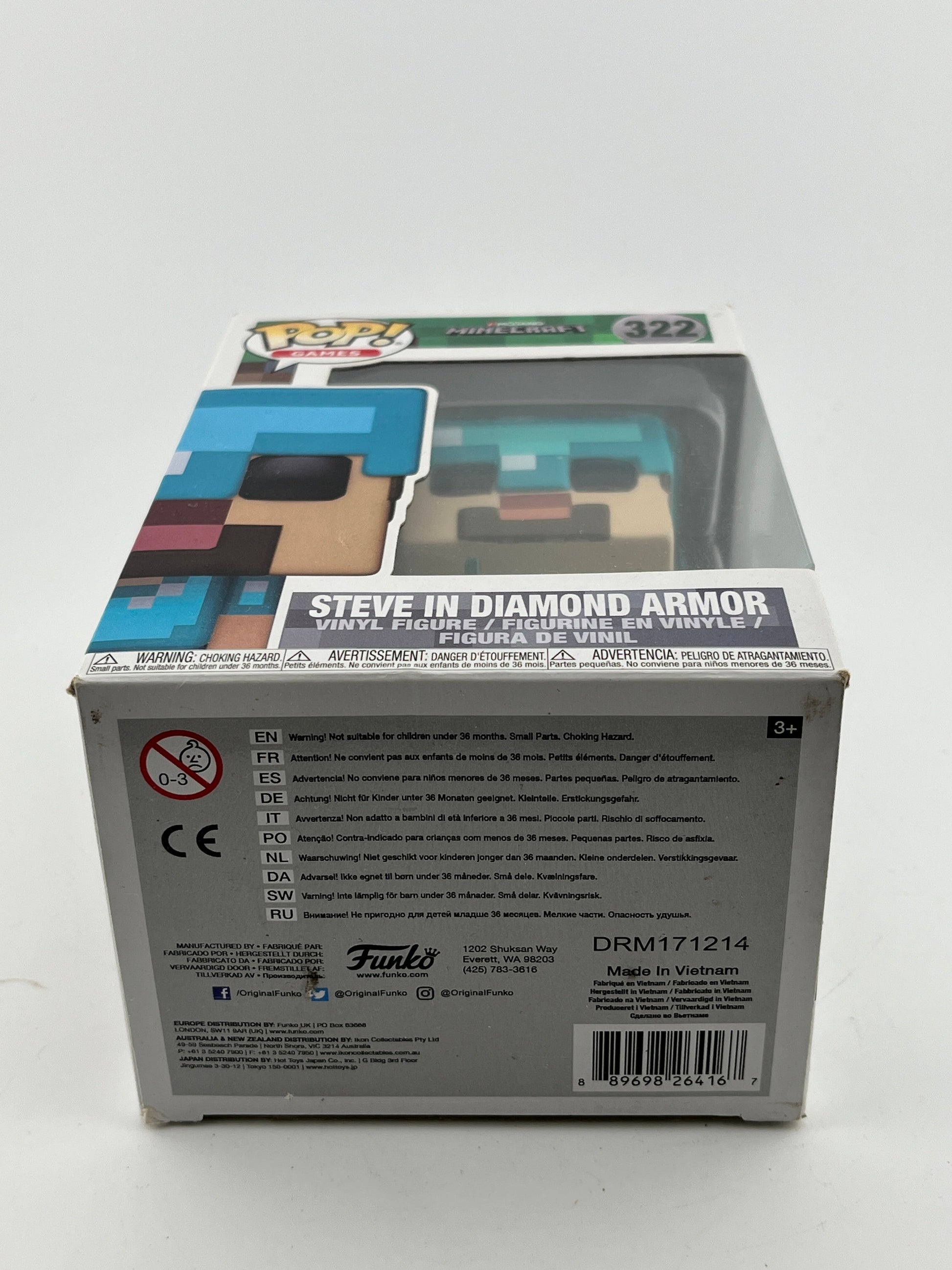 Funko POP! Games Mojang Minecraft - Steve In Diamond Armor #322 - Vinyl Collectable FRENLY BRICKS - Open 7 Days