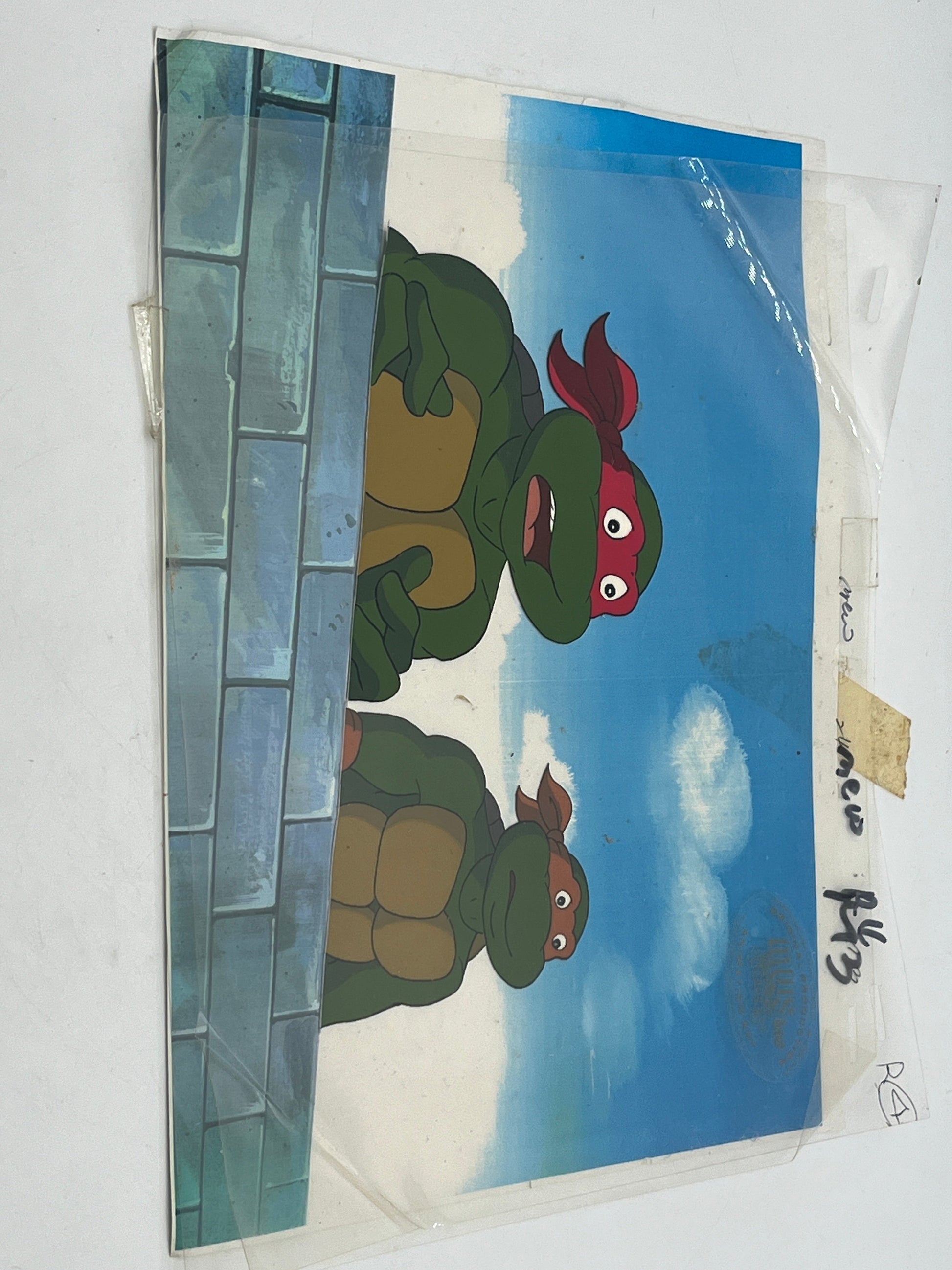 1987 Animation’s Production Cel - TMNT - “Raphael & Michelangelo” Hand Painted FRENLY BRICKS - Open 7 Days
